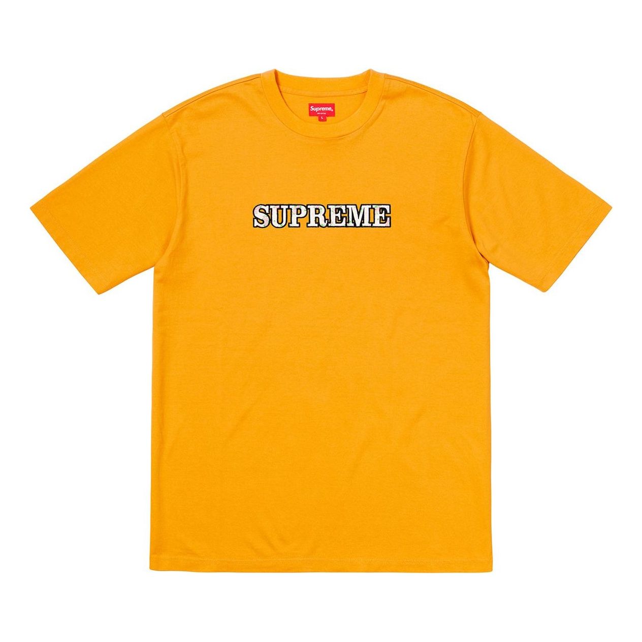 Supreme FW18 Floral Logo Tee Gold Logo Tee SUP-FW18-318
