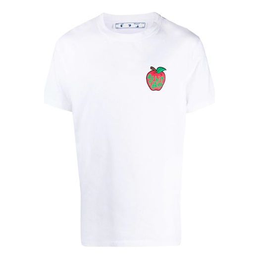 Off-White SS21 Chest Logo Printing Round Neck Short Sleeve Ordinary Version White OMAA027S21JER0220125