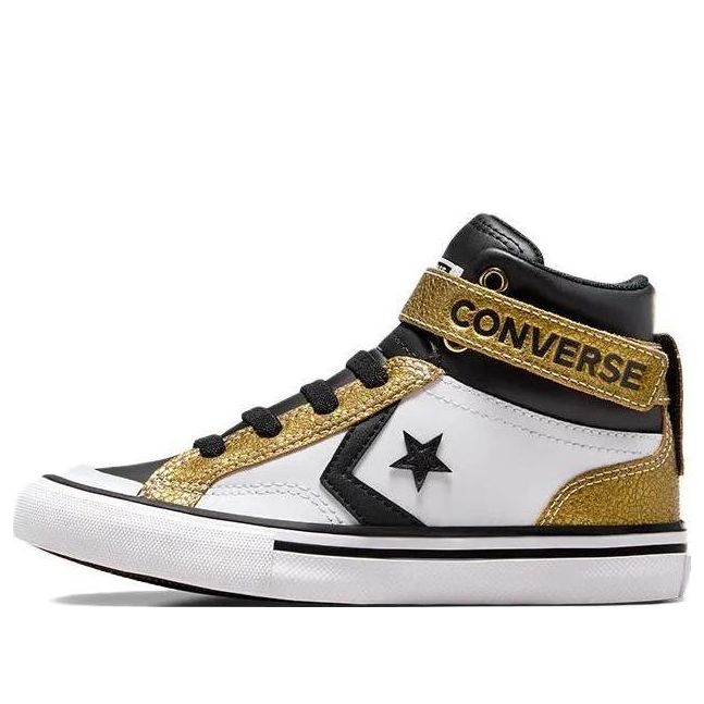 (GS) Converse Pro Blaze Strap Sneaker 'White Gold Black' A05523C