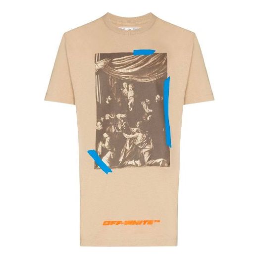 Off-White X Browns 50 Caravaggio T-shirt 'Khaki Brown' OMAA027G20JER0211745