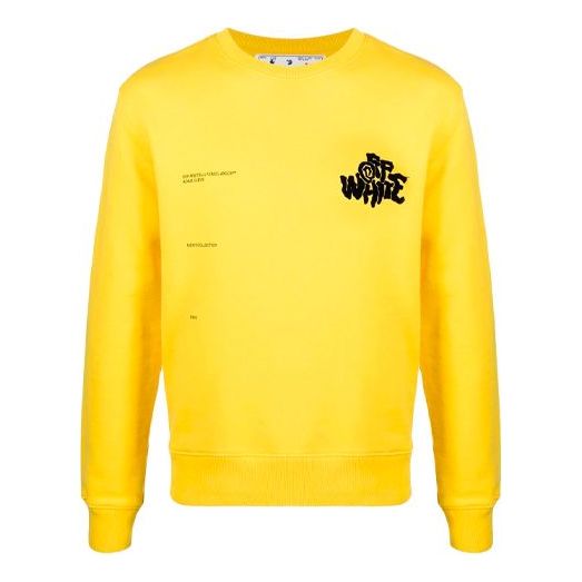 Off-White SS21 Logo Printing Loose Long Sleeves Version Yellow OMBA025S21FLE0121910