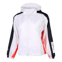 (WMNS) adidas Hooded Stitching Tatting Jacket White FI6732