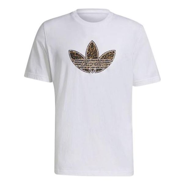 adidas SPRT Trefoil Animal Print Tee 'White' H06730