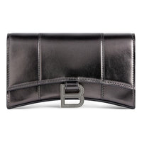(WMNS) Balenciaga Hourglass Wallet On Chain Metallized 'Grey' 6560502AAVG1314