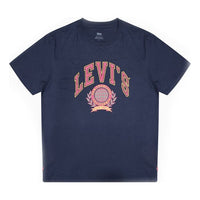 Men's Levis Levi's SS20 LOGO Printing Pure Cotton Short Sleeve Navy Blue 22491-0663