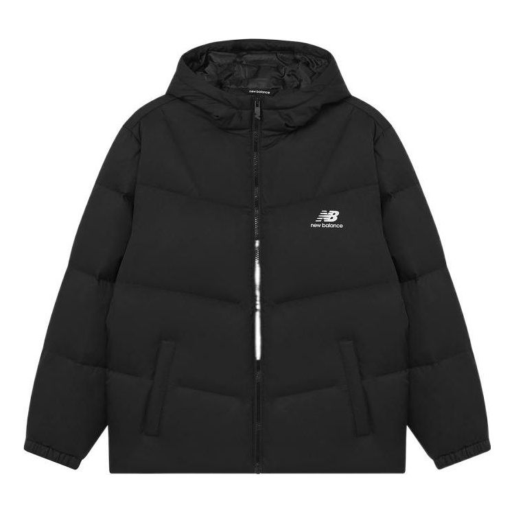 New Balance Logo Print Mid Down Jacket Asia Sizing 'Black' AMJ23342-BK
