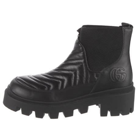 (WMNS) Gucci Matelassé Chelsea Boot 'Triple Black' 643958-DH7D0-1000
