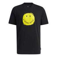 adidas neo M Smly Tee 1 Smiling Face Printing Sports Round Neck Short Sleeve Black H62013
