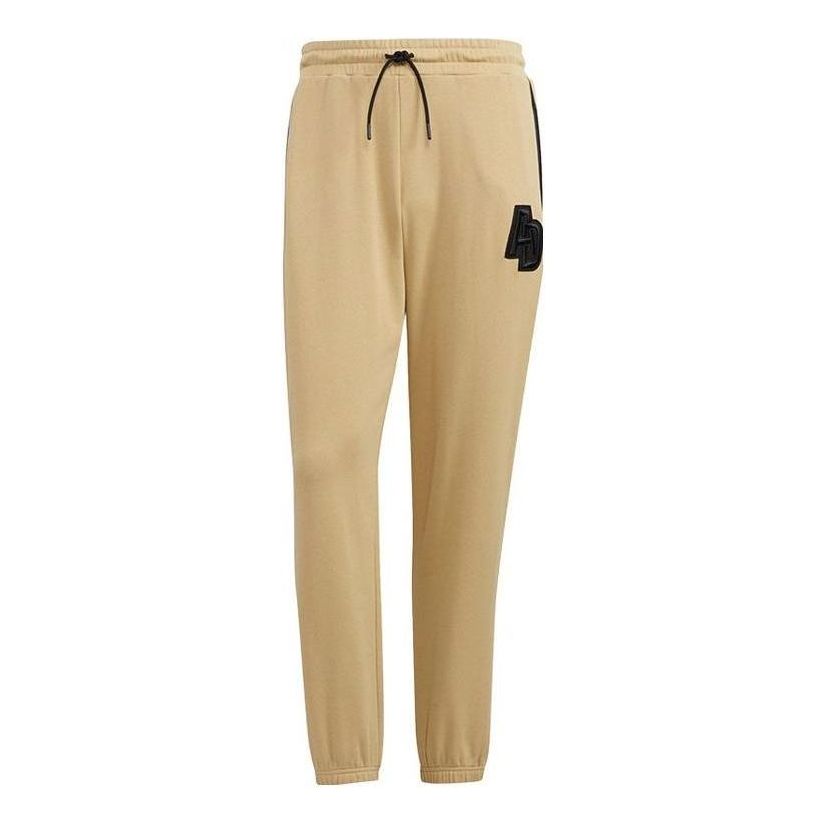 adidas Logo Monogram Pants 'Tan' IB2737