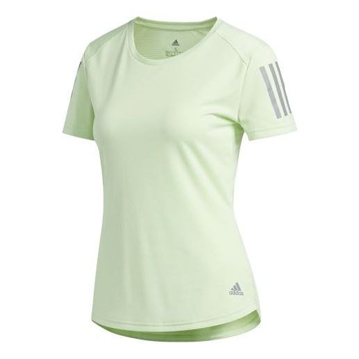 (WMNS) adidas Own The Run Tee Reflective Printing Sports Short Sleeve Green DZ2272