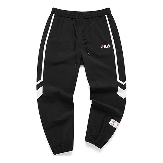 FILA FUSION Colorblock Basketball Bundle Feet Woven Casual Sports Long Pants Black T11M112603F-BK