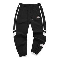 FILA FUSION Colorblock Basketball Bundle Feet Woven Casual Sports Long Pants Black T11M112603F-BK