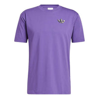 adidas originals Pattern Printing Round Neck Short Sleeve Purple GN3907