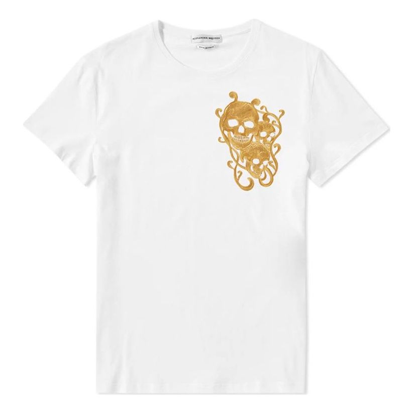 Men's Alexander McQueen Round Neck Short Sleeve White 453150-QIZP6-900