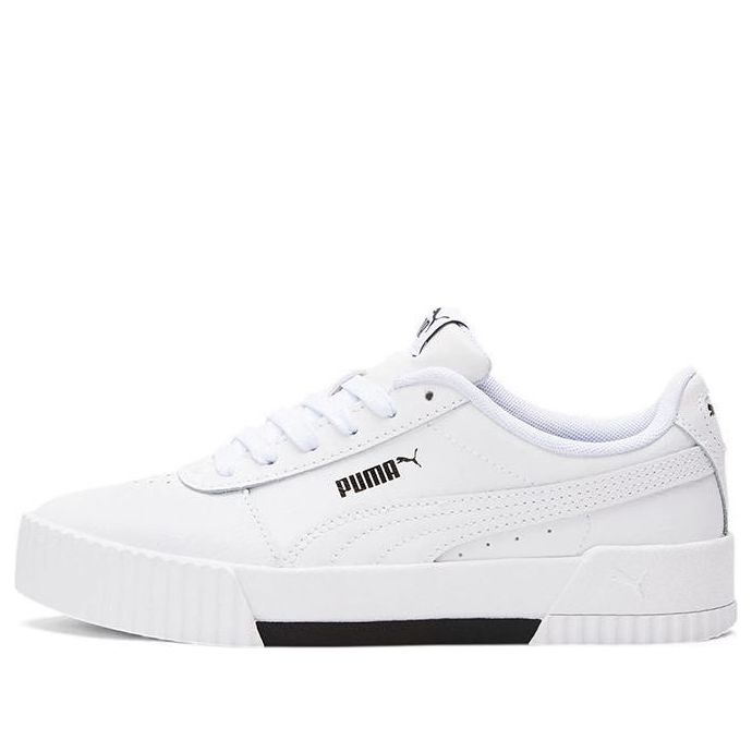 (GS) PUMA Carina Casual Board Shoes White/Black 370677-11