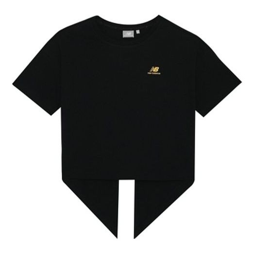 (WMNS) New Balance Round Neck Casual Short Sleeve Black NEA33012-BK