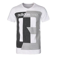 adidas neo M Fav Tshirt Printing Casual Sports Short Sleeve White CV6936