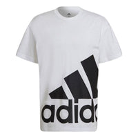 Men's adidas Contrasting Colors Large Lofo Short Sleeve White T-Shirt HE1829
