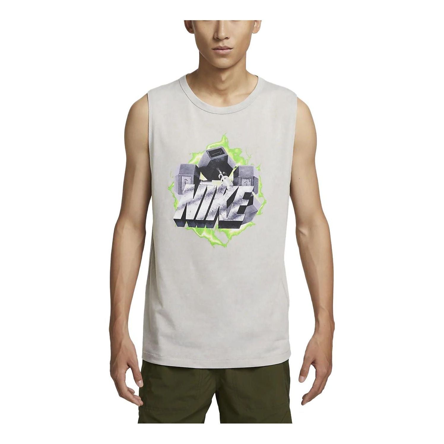 Nike Dri-FIT Training Gym Tank Top 'Grey' DX0909-012