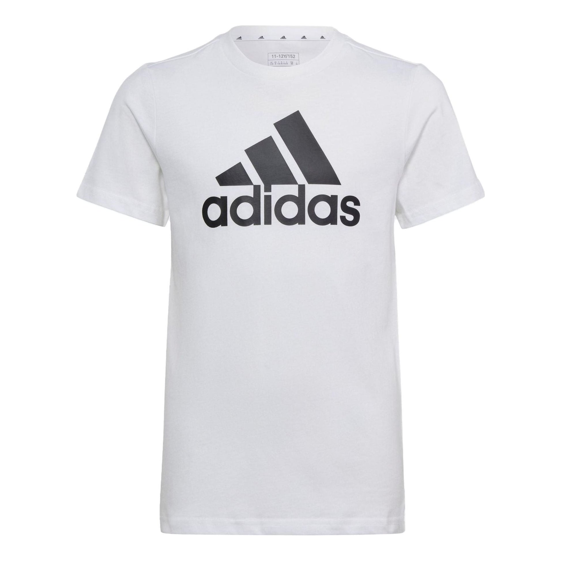 (GS) adidas Essentials Big Logo Cotton Slim T-Shirt Asia Sizing 'White Black' IC9961