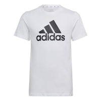 (GS) adidas Essentials Big Logo Cotton Slim T-Shirt Asia Sizing 'White Black' IC9961