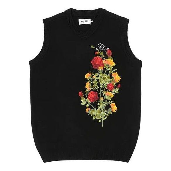 Palace Rose Knit Vest 'Black' P23KW009