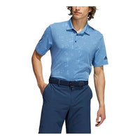adidas Night Camo Polo Golf Sports Short Sleeve Polo Shirt Blue GU2666