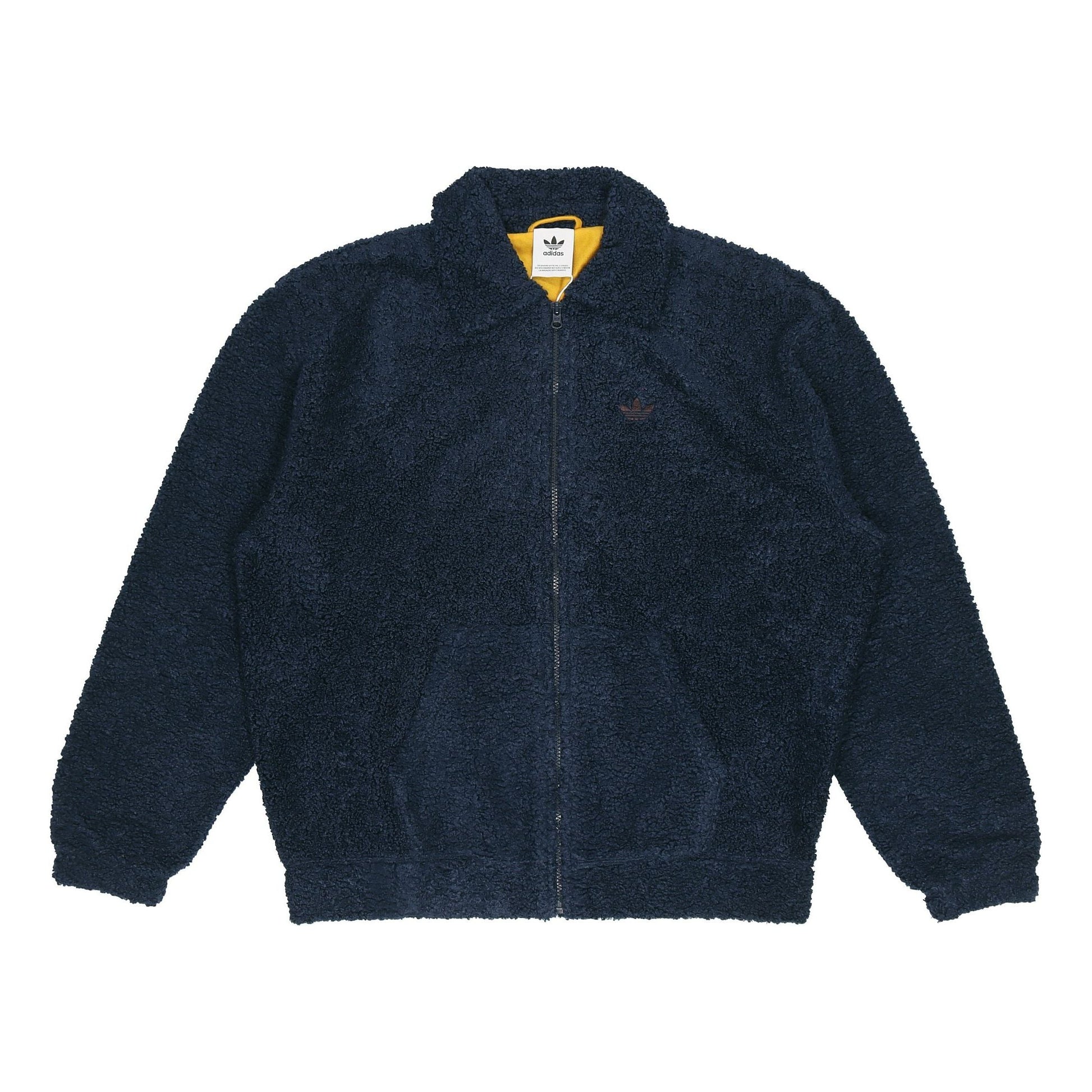 adidas originals Embroidered Logo lapel lamb's wool Sports Jacket Navy Blue GD3532