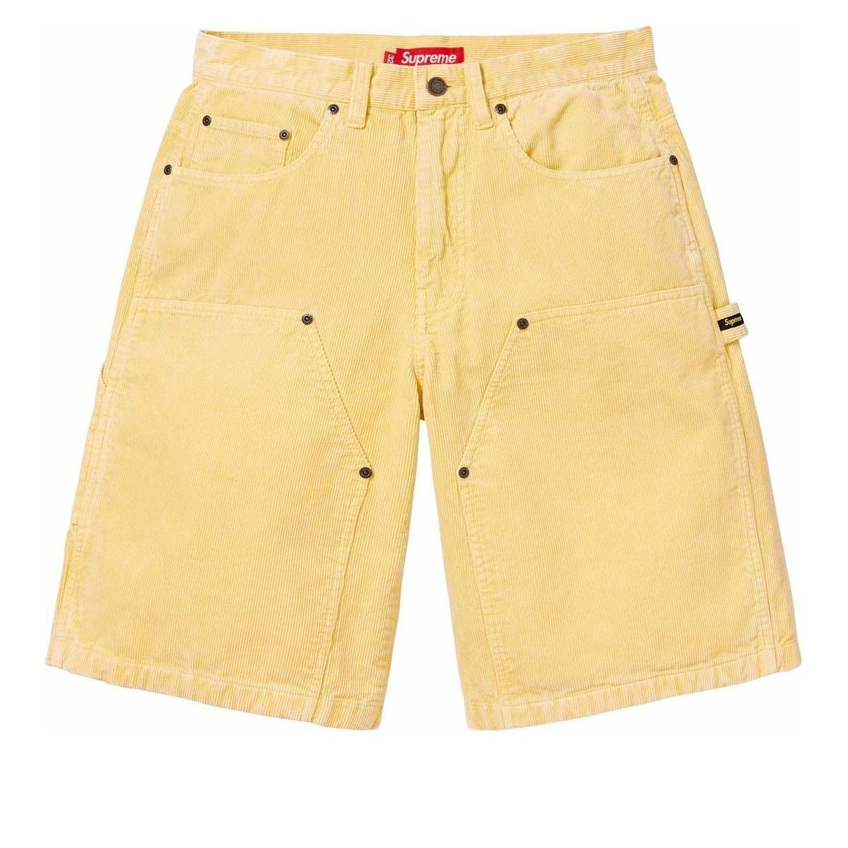 Supreme Washed Corduroy Double Knee Painter Shorts 'Yellow' SUP-SS24-222