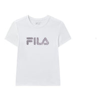 (WMNS) FILA Stripe Logo Printing Short Sleeve White F11W028104F-WT