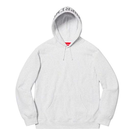 Supreme SS19 Sequin Arc Hooded Sweatshirt AshGrey logo SUP-SS19-456