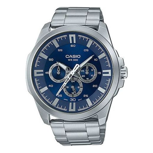 CASIO ENTICERSeries Men'ses Blue/ Mens Silver Analog MTP-SW310D-2AV