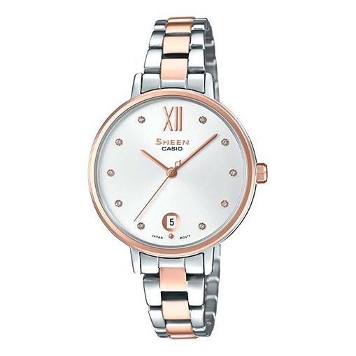 Casio Sheen Analog Watch 'Silver Rose Gold' SHE-4530SPG-7A