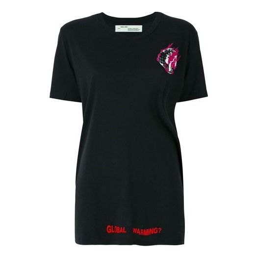 (WMNS) Off-White Flame Short Sleeve Black OWAA029E174040121088