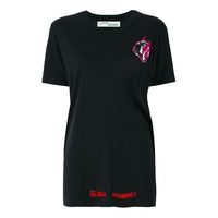 (WMNS) Off-White Flame Short Sleeve Black OWAA029E174040121088