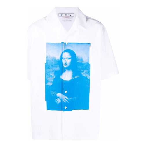 Men's Off-White Mona Lisa Short Sleeve White Shirt OMGA196C99FAB0020145