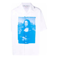 Men's Off-White Mona Lisa Short Sleeve White Shirt OMGA196C99FAB0020145