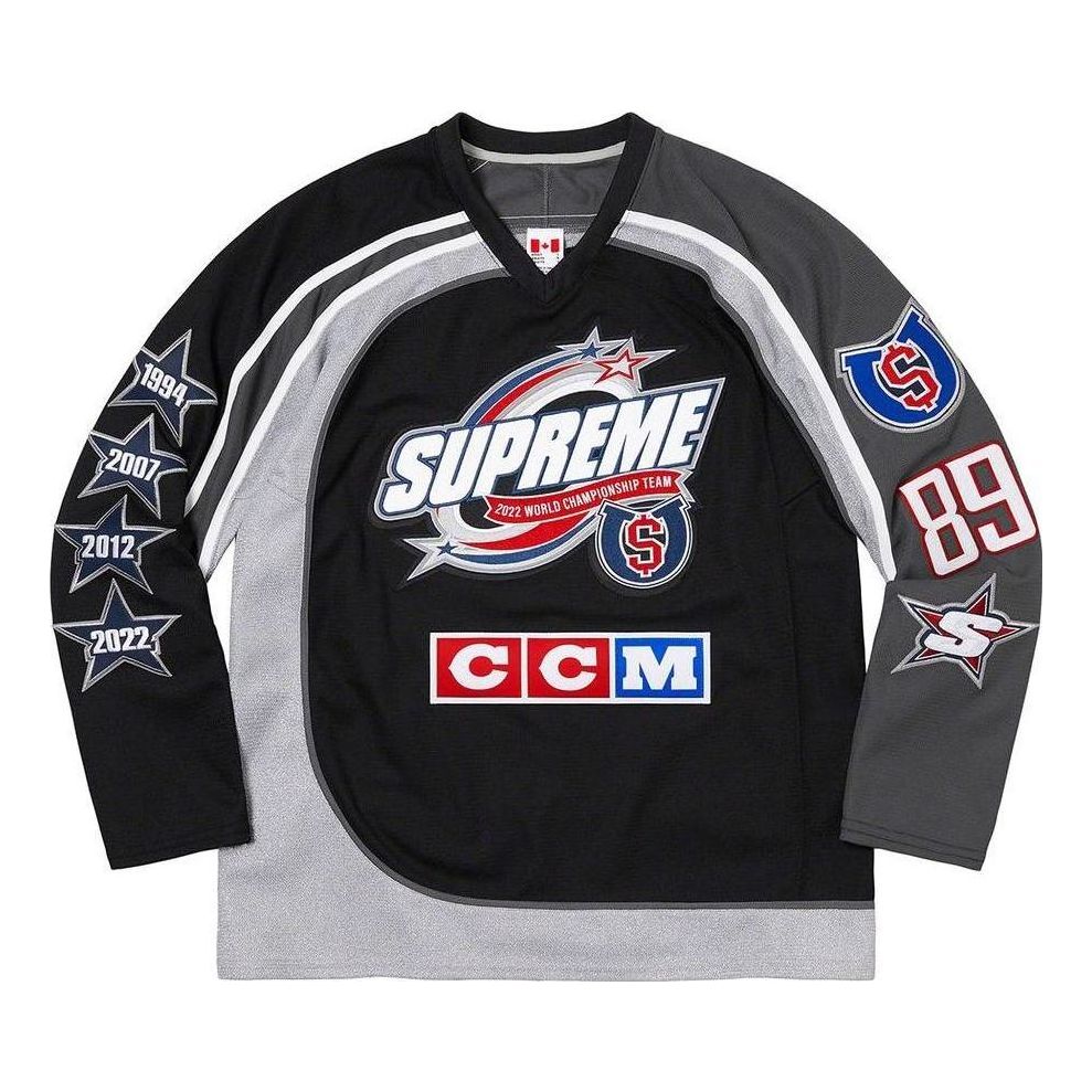 Supreme x CCM All Stars Hockey Jersey 'Black Grey Red' SUP-FW22-763