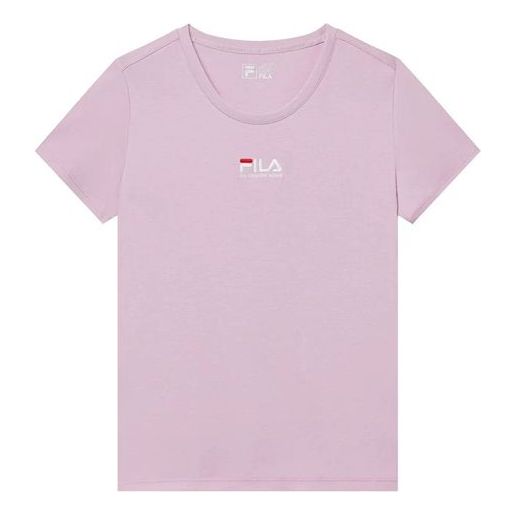 (WMNS) FILA Short Sleeve 2019 Minimalistic Embroidered Skin Friendly Short Sleeve T Purple F11W928108FVT