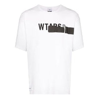 Men's WTAPS logo Printing Short Sleeve White 192ATDT-CSM10