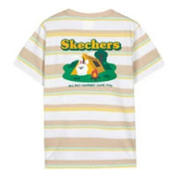 (GS) Skechers Stripe Graphic T-Shirt 'White Green Beige' L223K047-036U