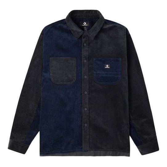 Converse Colorblock Corduroy Shirt Asia Sizing 'Navy Black' 10023519-A02