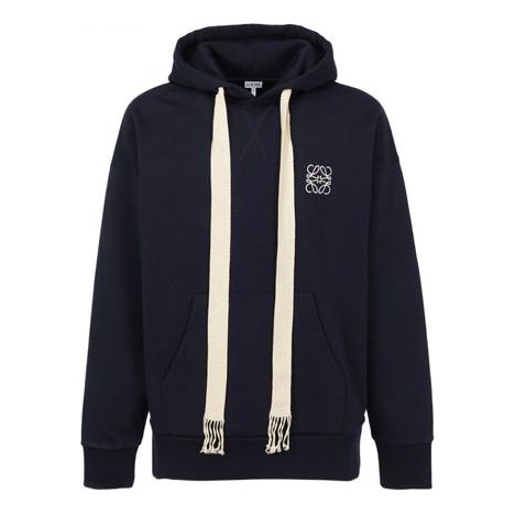 Men's LOEWE Anagram Embroidered hooded Long Sleeves Navy Blue H6109700SI-5110