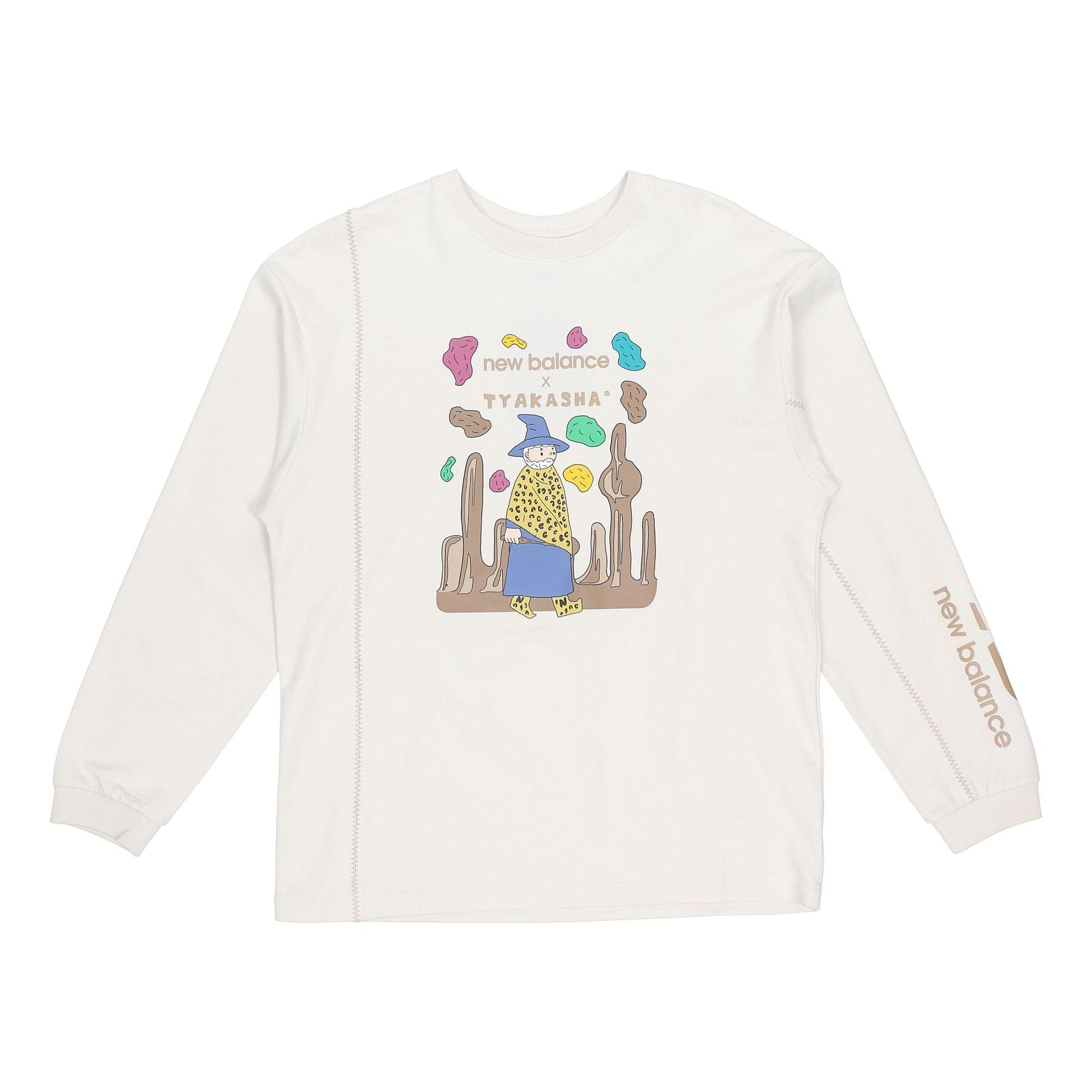 (WMNS) New Balance x Tyakasha Graphic Print Sweatshirt Asia Sizing 'White' AMT04390-BE