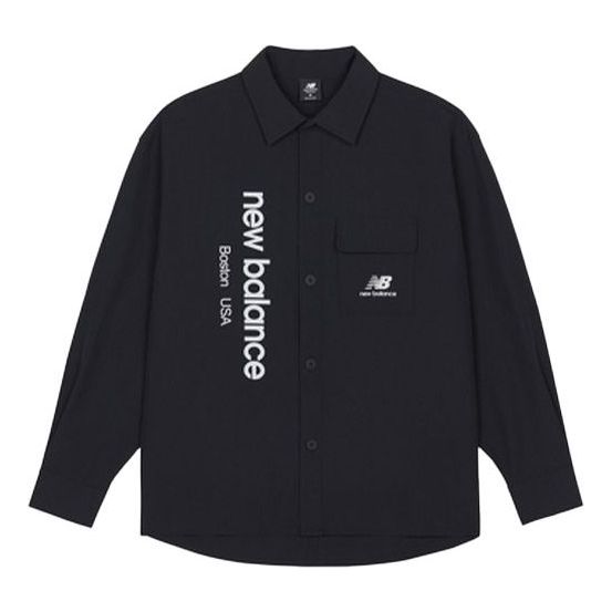 New Balance Logo Shirt Asia Sizing 'Black' AMJ13367-BK