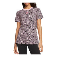 (WMNS) Nike Sportswear Leopard print Logo Printing Short Sleeve Pink CW2500-654