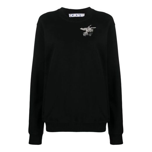 (WMNS) Off-White Printing Arrow Pattern Sports Hoodie Black OWBA055F20JER0061009