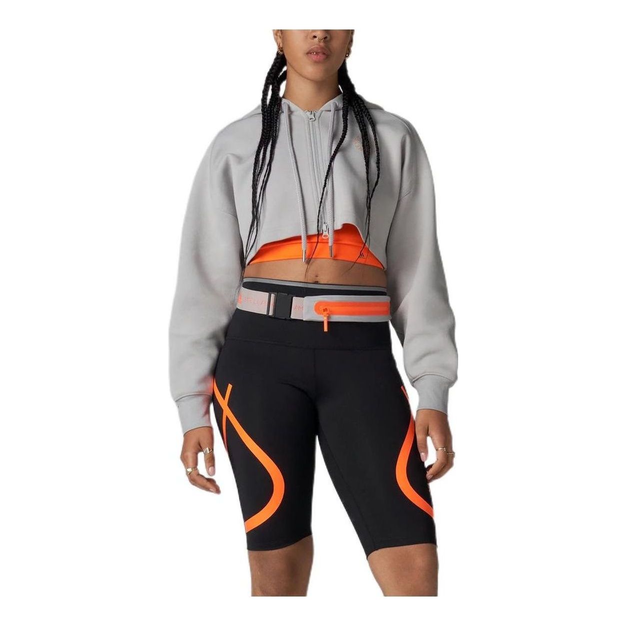 (WMNS) adidas By Stella McCartney Cropped Hoodie Asia Sizing 'Grey' HA8961
