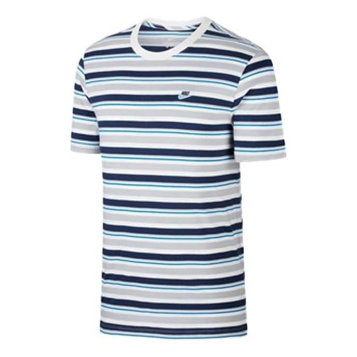 Nike Blue Stripe Design Casual Short Sleeve White Blue Whiteblue CK2702-100