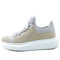 (WMNS) Alexander McQueen Shiny Fabric Sneakers 'Gold Silver' 559697W4JR08074